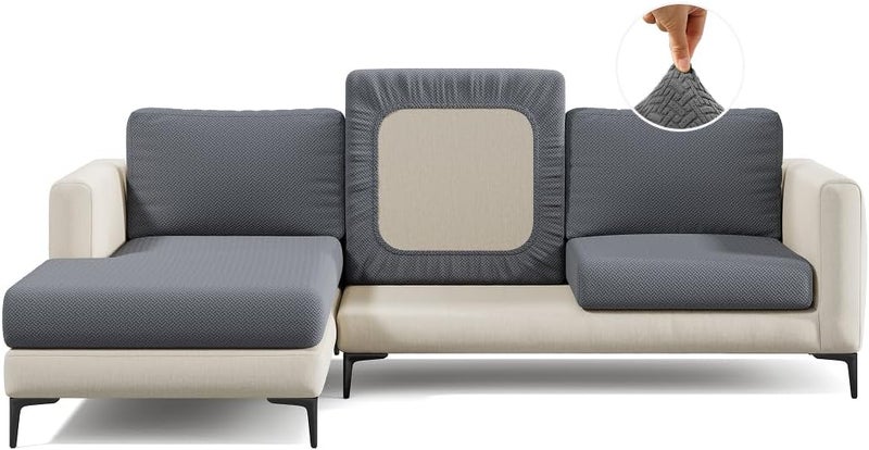 Nolan Interior Store غطاء أريكة سحري - غطاء مقعد أريكة جاكار كلاسيكي - مقاوم للحيوانات الأليفة، سهل التركيب، غطاء مرن - صغير، رمادي فحمي - Image 1
